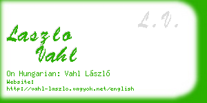 laszlo vahl business card