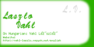 laszlo vahl business card